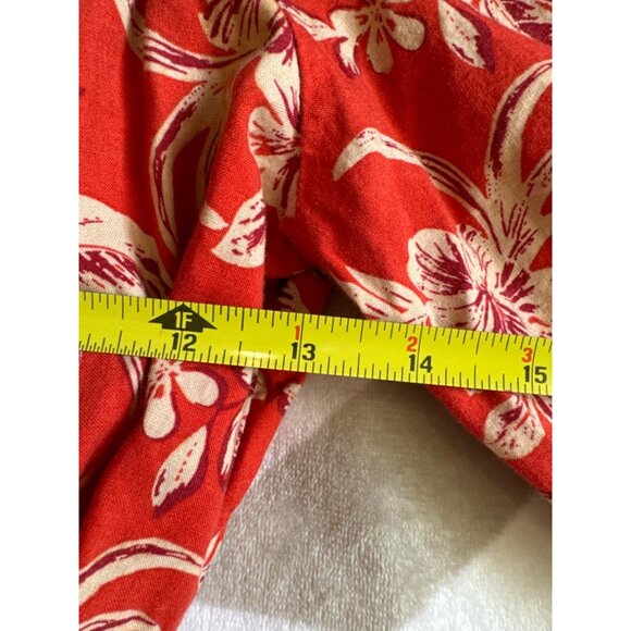 Beach Lunch Lounge Dress Sz M Orange Floral Boho Peasant Tasseled Casual 3/4Slv - Picture 10 of 14